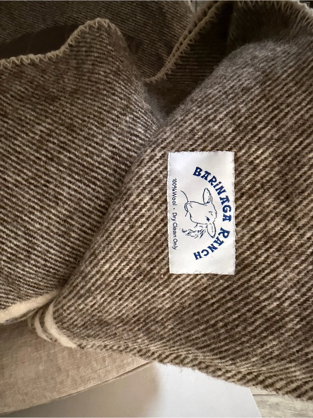 Cozy Brown & Cream Striped Throw Blanket -  Barinaga Ranch Wool Blanket